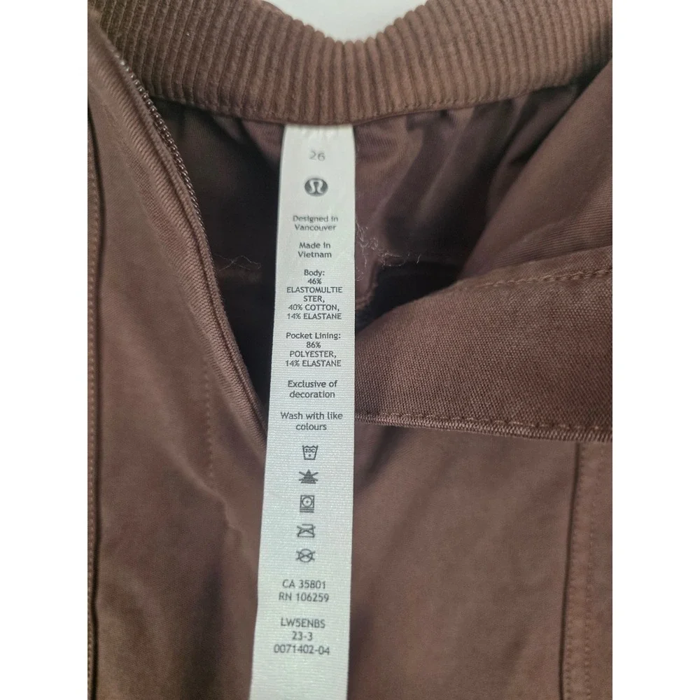 Lululemon Utilitech Cargo Tapered Pants Java Brown‎ High Rise Size 26 LW5ENBS